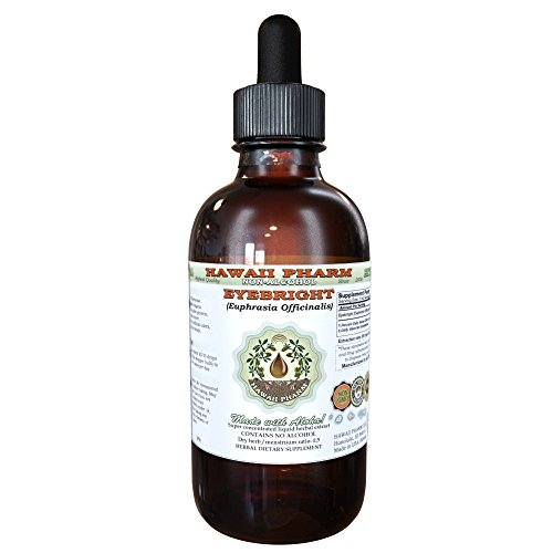 Product Cover Eyebright Alcohol-FREE Liquid Extract, Organic Eyebright (Euphrasia officinalis) Dried Herb Glycerite Hawaii Pharm Natural Herbal Supplement 2 oz