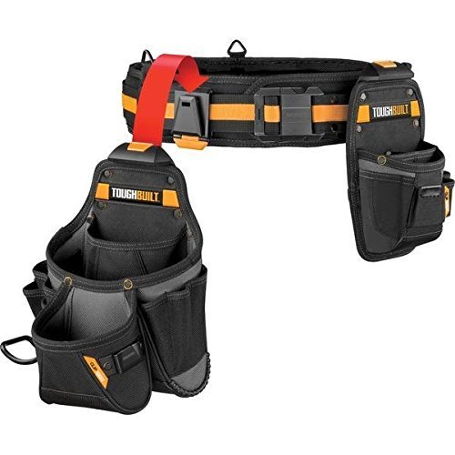 Product Cover ToughBuilt - Handyman Tool Belt Set - 3 Piece, Includes 2 Pouches, Padded Belt, Heavy Duty, Deluxe Organizer Premium Quality - 10 Pockets, Hammer Loop, 2 Patented ClipTech Hubs (TB-CT-111C)