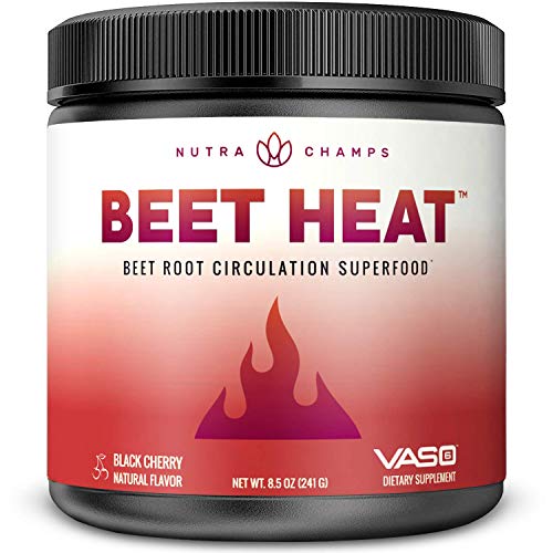 Product Cover Beet Root Powder Premium Circulation Superfood for Endurance, Energy & Recovery [Patented & Clinically Proven] - Beet Heat Nitric Oxide Supplement Enhanced with Vaso6 & Grape Seed Extract - No Sugar