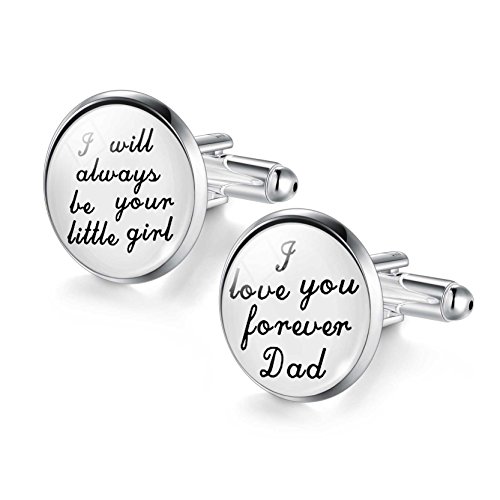 Product Cover Cufflinks for Dad from Bride I love You forever Dad Cufflinks Sweet Words Cufflinks for Men