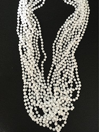 Product Cover GIFTEXPRESSⓇ 12 PCS White Pearl Bead Necklaces Flapper Beads Party Accessory Party Favor
