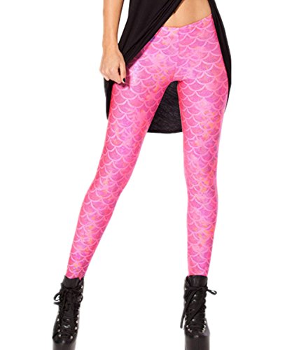 Product Cover BLACK JACKY Women's Sexy Mermaid Fish Scale Hologram Stretch Soft Shine Leggings