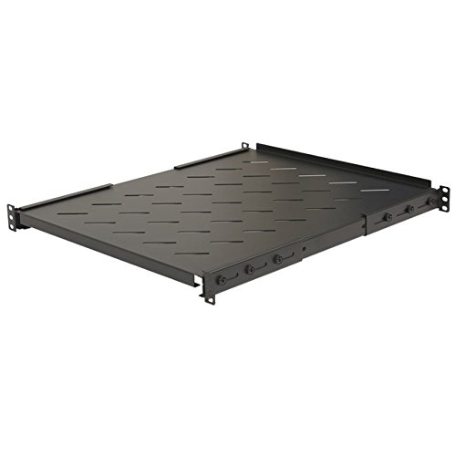 Product Cover NavePoint Fixed Rack Vented Server Shelf 1U 19 Inch 4 Post Rack Mount Adjustable from 17-33 Inches