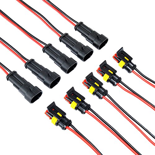 Product Cover MUYI 5 Kit 2 Pin Way 16 AWG Waterproof Connector Wire 1.5mm Series Terminal Connector Black