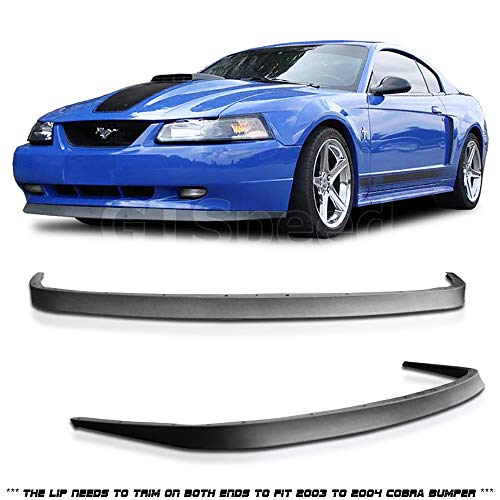 Product Cover GT-Speed for 1999-2004 Ford Mustang GT V6 V8 Mach I USDM OE Style PU Front Bumper Lip (Not Compatible With 03-04 Cobra Bumper)
