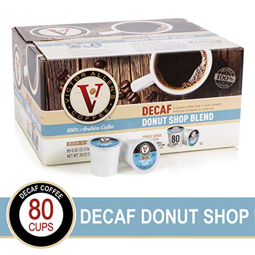 Product Cover Decaf Donut Shop Blend for K-Cup Keurig 2.0 Brewers, 80 Count, Victor Allen's Coffee Medium Roast Single Serve Coffee Pods