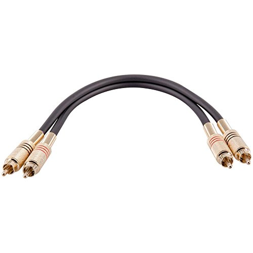 Product Cover Seismic Audio SAPRCA1-BK Premium Black 1 Foot Dual RCA Male to Dual RCA Male Audio Patch Cable