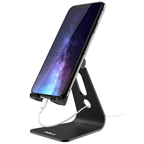 Product Cover Nulaxy Phone Stand, Adjustable Cell Phone Stand, Phone Holder for Desk, Desktop Holder, Cradle, Dock Compatible with Nintendo Switch, iPhone Xs Xr 8 X 7 6 6s Plus SE 5 5s 5c, All Smartphone - Black