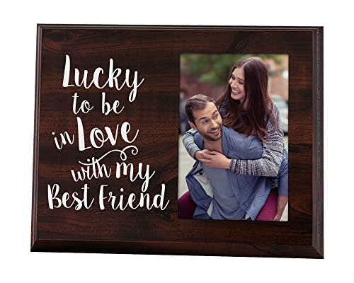 Product Cover Elegant Signs Lucky to Be in Love Romantic Gift Picture Frame for Boyfriend or Girlfriend
