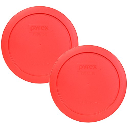 Product Cover Pyrex 7201-PC Round 4 Cup Storage Lid for Glass Bowls (2, Red)