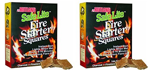 Product Cover Rutland Safe Lite Fire Starter Squares, 144-Square - 2 Pack