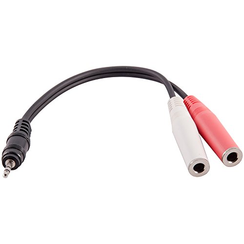 Product Cover Seismic Audio 6 Inch 1/8 Inch Male to Dual Mono 1/4 Inch Female Y Splitter Cable (SA-Y24)