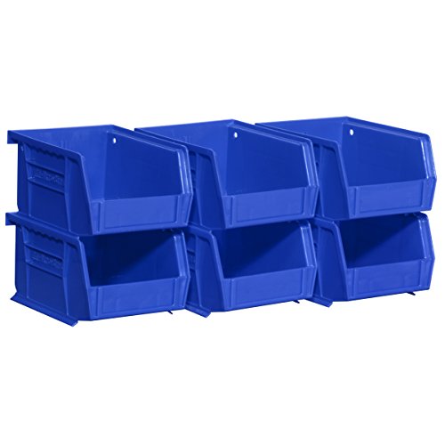 Product Cover Akro-Mils 08212Blue 30210 Plastic Storage Stacking AkroBins for Craft and Hardware (6 Pack), Blue