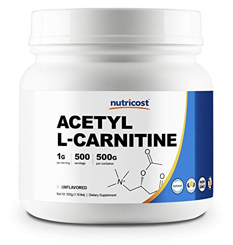 Product Cover Nutricost Acetyl L-Carnitine (ALCAR) 500 Grams - 1000mg Per Serving - High Quality Pure Acetyl L-Carnitine Powder