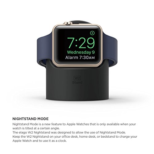 Product Cover elagoÂ® W2 Nightstand for Apple Watch [Compatible with Apple Nightstand Mode] - Black