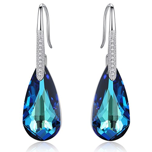 Product Cover EleQueen 925 Sterling Silver CZ Teardrop Hook Dangle Earrings Made with Swarovski Crystals