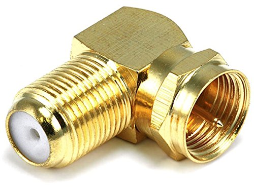 Product Cover Monoprice 106775 F Type Right Angle Female to Male Adapter, Gold Plated (2 Pack)