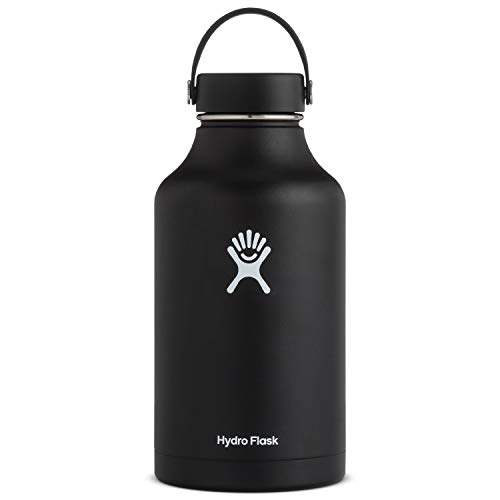 Product Cover Hydro Flask Water Bottle - Stainless Steel & Vacuum Insulated - Wide Mouth with Leak Proof Flex Cap - 64 oz, Black