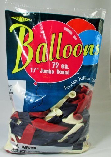 Product Cover Balloons 17 Inch PARTY-TEX Premium Patriotic Assortment Latex Pkg/72