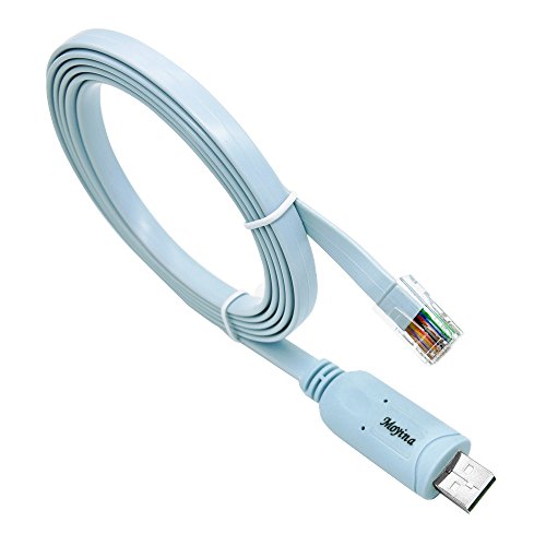 Product Cover USB Console Cable USB to RJ45 Cable Essential Accesory of Cisco, NETGEAR, Ubiquity, LINKSYS, TP-Link Routers/Switches for Laptops in Windows, Mac, Linux (Blue)