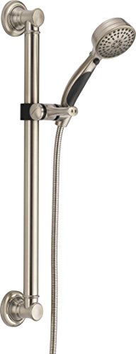 Product Cover Delta Faucet 9-Spray ADA-Compliant Slide Bar Hand Held Shower with Hose, Stainless 51900-SS