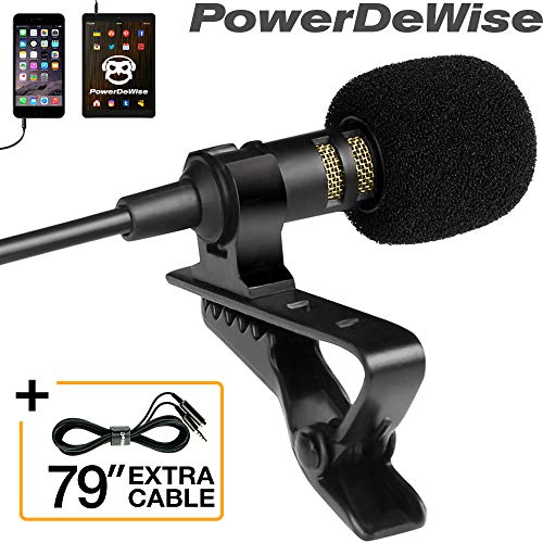 Product Cover Professional Grade Lavalier Lapel Microphone ­ Omnidirectional Mic with Easy Clip On System ­ Perfect for Recording Youtube/Interview/Video Conference/Podcast/Voice Dictation/iPhone/ASMR
