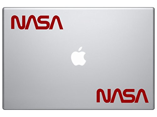 Product Cover 2 x NASA Logo Car Truck Laptop Notebook Window Decal Sticker 4 Inches Red