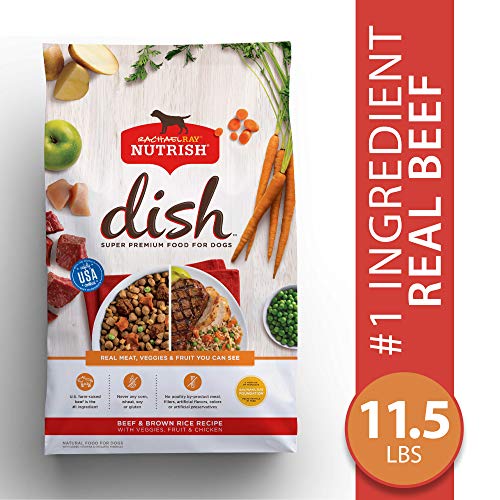 Product Cover Rachael Ray Nutrish Dish Premium Natural Dry Dog Food, Beef & Brown Rice Recipe with Veggies, Fruit & Chicken, 11.5 Lbs
