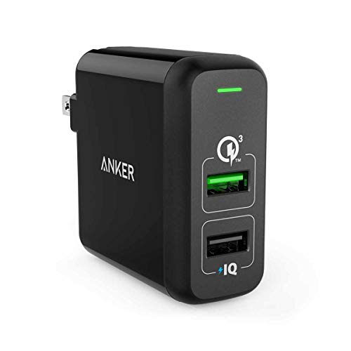 Product Cover Anker Quick Charge 3.0 31.5W Dual USB Wall Charger, PowerPort 2 for Galaxy S9/S8/S7/Edge/Plus, Note 8/7 and PowerIQ for iPhone XS/Max/XR/X/8/7/6s/Plus, iPad Pro/Air 2/Mini, LG, Nexus, HTC and More