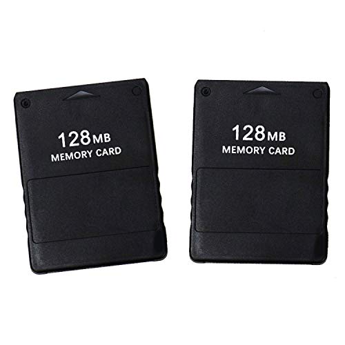 Product Cover JETEHO 2Pcs 128MB High Speed Game Memory Card Compatible with Sony Playstation 2 PS2 (Black)