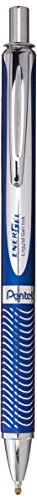 Product Cover PENTEL EnerGel Alloy RT Retractable Liquid Gel Pen.7mm, Blue Barrel, Black Ink (BL407CA)