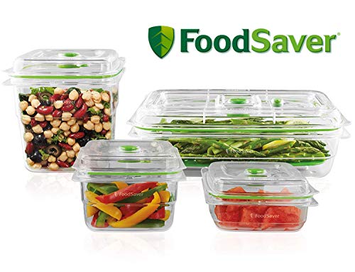 Product Cover FoodSaver B01AJJ1WNA FA4SC35810-000 Fresh Vacuum Seal Food and Storage Containers, 4-Piece Set, Clear, Multi