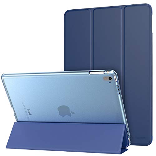 Product Cover MoKo Case Fit iPad Pro 9.7 - Slim Lightweight Smart Shell Stand Cover with Translucent Frosted Back Protector Fit Apple iPad Pro 9.7 Inch 2016 Release Tablet ONLY, Navy Blue(with Auto Wake/Sleep)