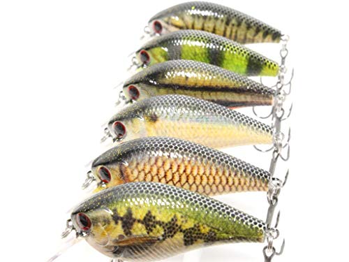 Product Cover 6 Hard Baits Fishing Lures in One Tackle Box Crankbait RealSkin Painting for Bass Fishing HC15KB