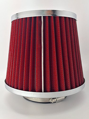 Product Cover NEW Universal High Performance 3'' Inch Inlet Cone Dry Flow Air Filter Oil Free (Red)