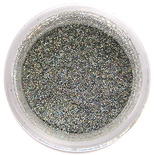 Product Cover Silver Hologram Glitter Dust 5 gram container. Holographic Decoration Dust for Cakes. Brillantina Plata-Holograma Sunflower Sugar Art