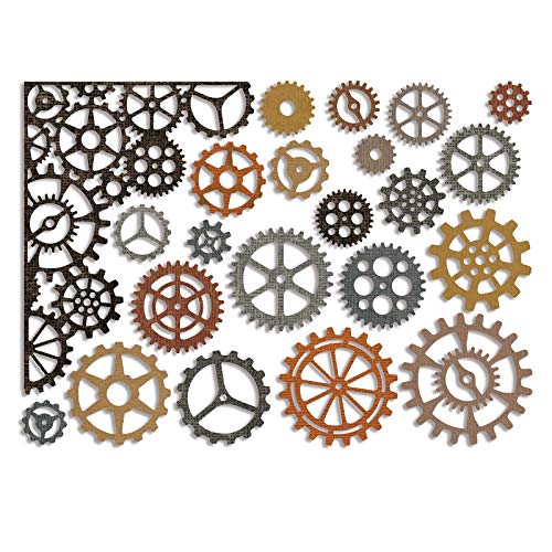 Product Cover Sizzix, Multi Color, Thinlits Die Set 661184, Gearhead by Tim Holtz, 22 Pack, One Size