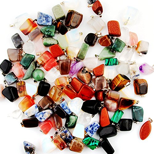 Product Cover Mutil Random Irregular Shape Healing Beads Crystal Stone Quartz Charms Pendants for Necklace Jewelry Making (20pcs)