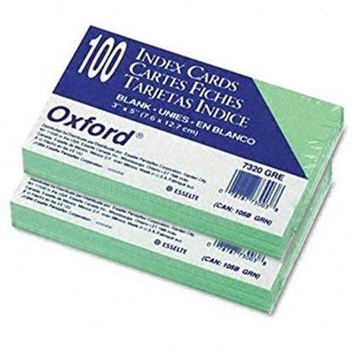 Product Cover Oxford(R) Colored Recycled Index Cards, Unruled, 3in.x 5in., Green, 2 Pack of 100 Cards