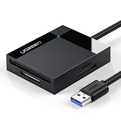 Product Cover UGREEN SD Card Reader USB 3.0 Card Hub Adapter 5Gbps Read 4 Cards Simultaneously CF, CFI, TF, SDXC, SDHC, SD, MMC, Micro SDXC, Micro SD, Micro SDHC, MS, UHS-I (Black)