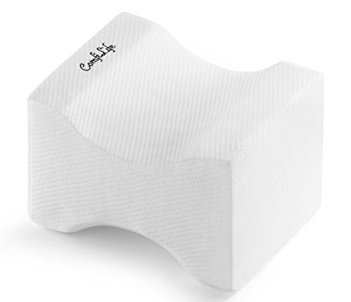Product Cover ComfiLife Orthopedic Knee Pillow for Sciatica Relief, Back Pain, Leg Pain, Pregnancy, Hip and Joint Pain - Memory Foam Wedge Contour