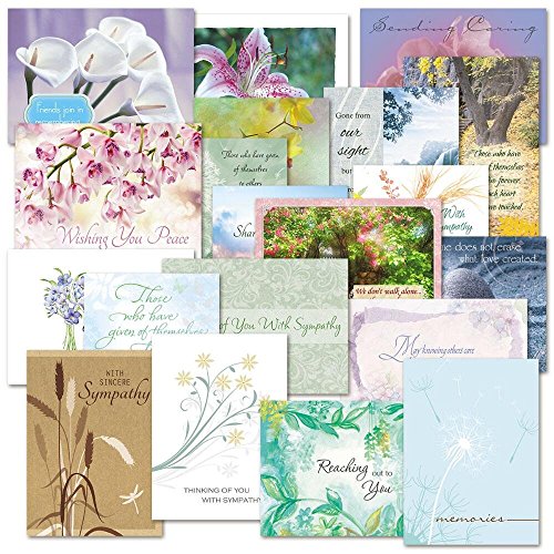 Product Cover Mega Sympathy Greeting Card Value Pack- Some With Metallic Foil Print,Set of 40 (20 designs), Large 5