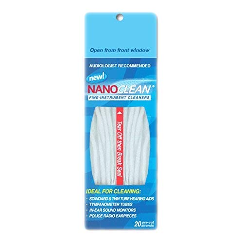 Product Cover All-in-1 Hearing Aid Cleaning Kit - Gentle and Effective Hearing Aid Cleaning Brush Thread, 1 Pack of 20 Ready-to-Use Strands - Fine Instrument Cleaners by NanoClean