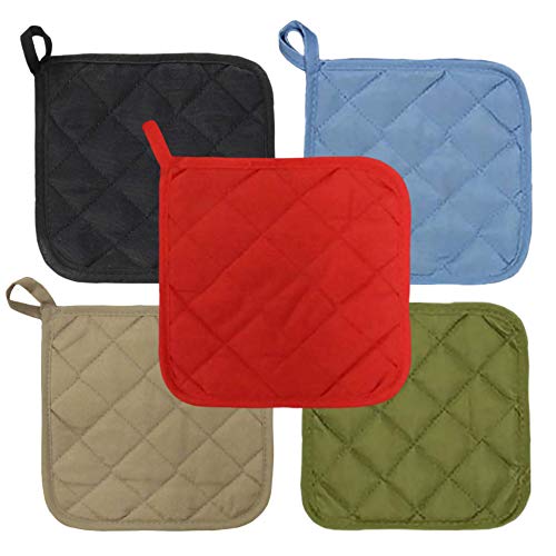 Product Cover American Linen (Ten) 10 Pack Pot Holders 6.5 Square Solid Color Everday Quality Kitchen Cooking Chef Linens (Multi Color)