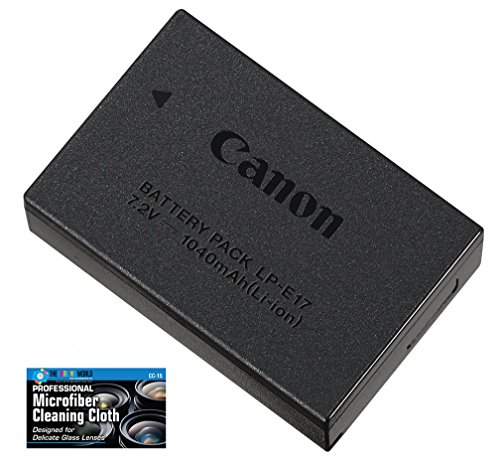 Product Cover Canon LP-E17 Rechargeable Lithium-Ion Battery Pack for Canon EOS RP, 77D, M6, M5, M3, Rebel T7i, T6i, T6s, SL3, SL2 Camera Kit - Retail Packaging -with Micro Fiber Cloth