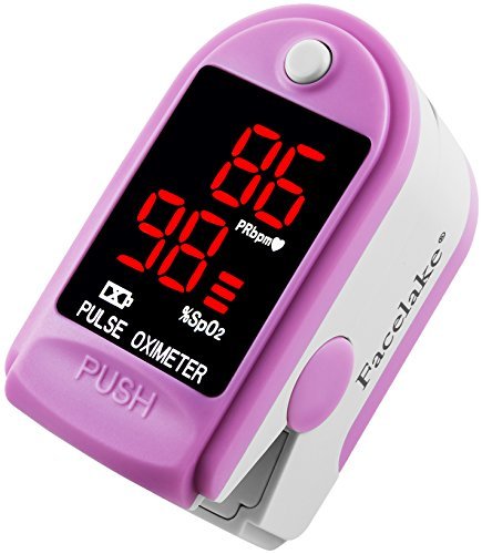 Product Cover Facelake FL400 Pulse Oximeter with Carrying Case Batteries Neck Wrist Cord - Pink