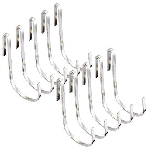 Product Cover Pro Chef Kitchen Tools Hooks For Hanging - Kitchen Pot Racks S Hook 10 Pack Set - Heavy Duty S Shaped Hooks For Flat Utensil Rack Rails Hanger Bar - Fits All Wire Shelving Wall Grid Storage Solutions