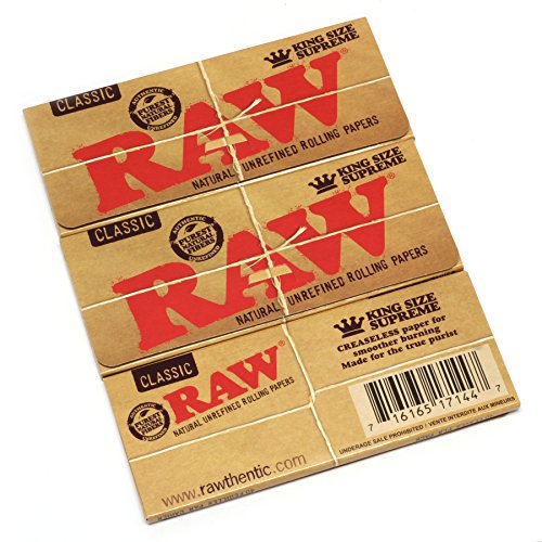 Product Cover Raw Classic King Size Supreme Rolling Papers 3 Packs
