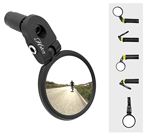Product Cover Hafny Bar End Bike Mirror, Stainless Steel Mirror, Safe Rearview Mirror, HF-MR083 (Black 62mm)