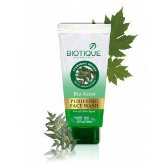 Product Cover Biotique 2 X Bio Neem Purifying Face Wash Fresh-Foaming, 100% Soap-Free Antibacterial Prevent Pimples Cleansing Gel (50Ml X 2 Pack)